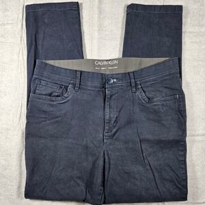 Calvin Klein Mens Skinny Fit Infinite Flex Waist Navy Blue Pants 33x30